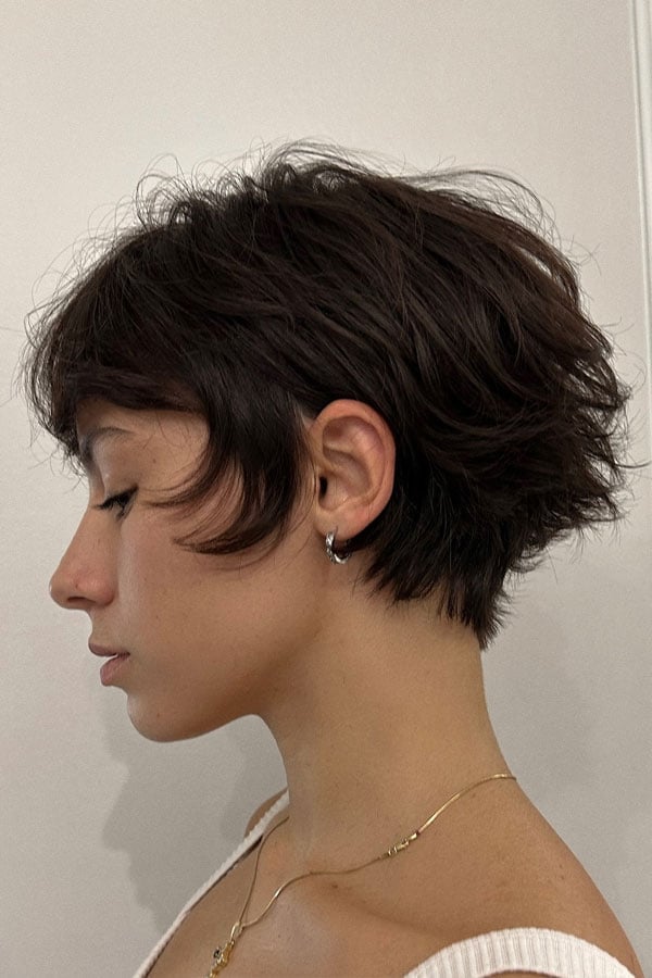 Pixie Shag With Side Swept Fringe Pixie Shag With Side Swept Fringe — Trendy Short Shag