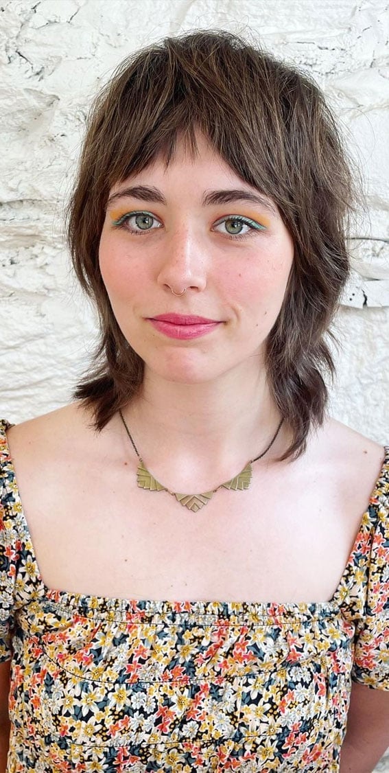 Collarbone Shag With Air Dried Texture Collarbone Shag With Air Dried Texture — Trendy Short Shag