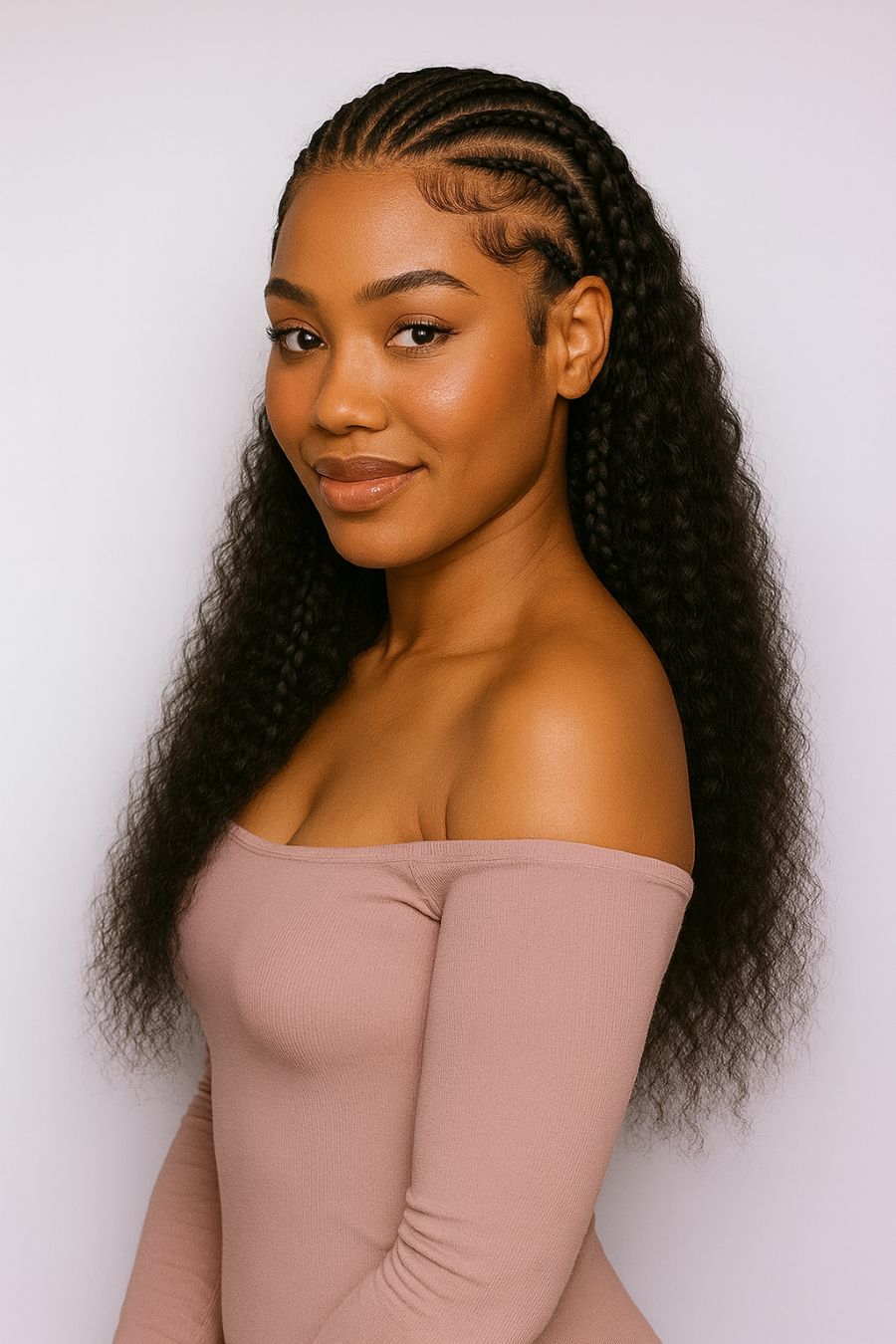 Mid-Back Fulani Braids With Face-Framing Curls Mid-Back Fulani Braids With Face-Framing Curls — Fulani Braid Styles with Curls