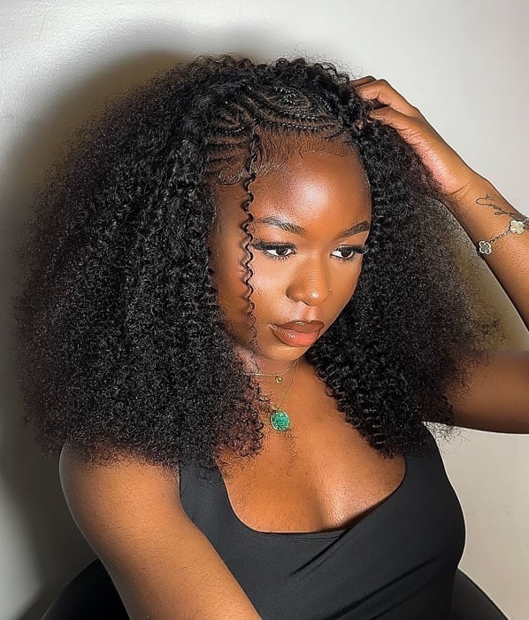 Shoulder Length Fulani Braids With Face-Framing Pieces Shoulder Length Fulani Braids With Face-Framing Pieces — Fulani Braid Styles with Curls