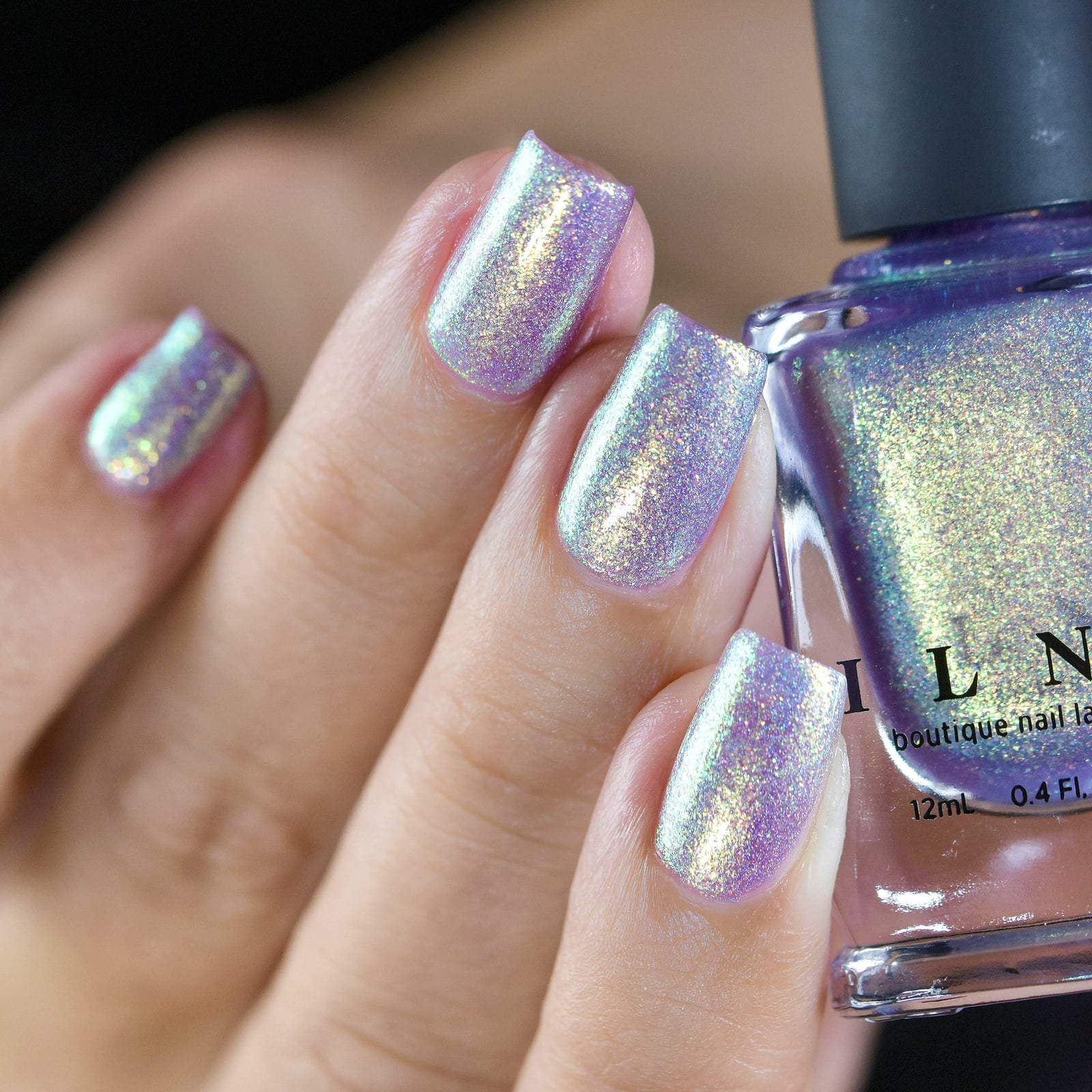 Medium Square Purple Jelly Holographic Nails — Iridescent Nails