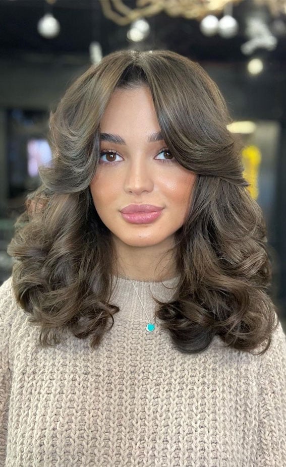 Collarbone Layers With Voluminous Bangs — Butterfly Hair