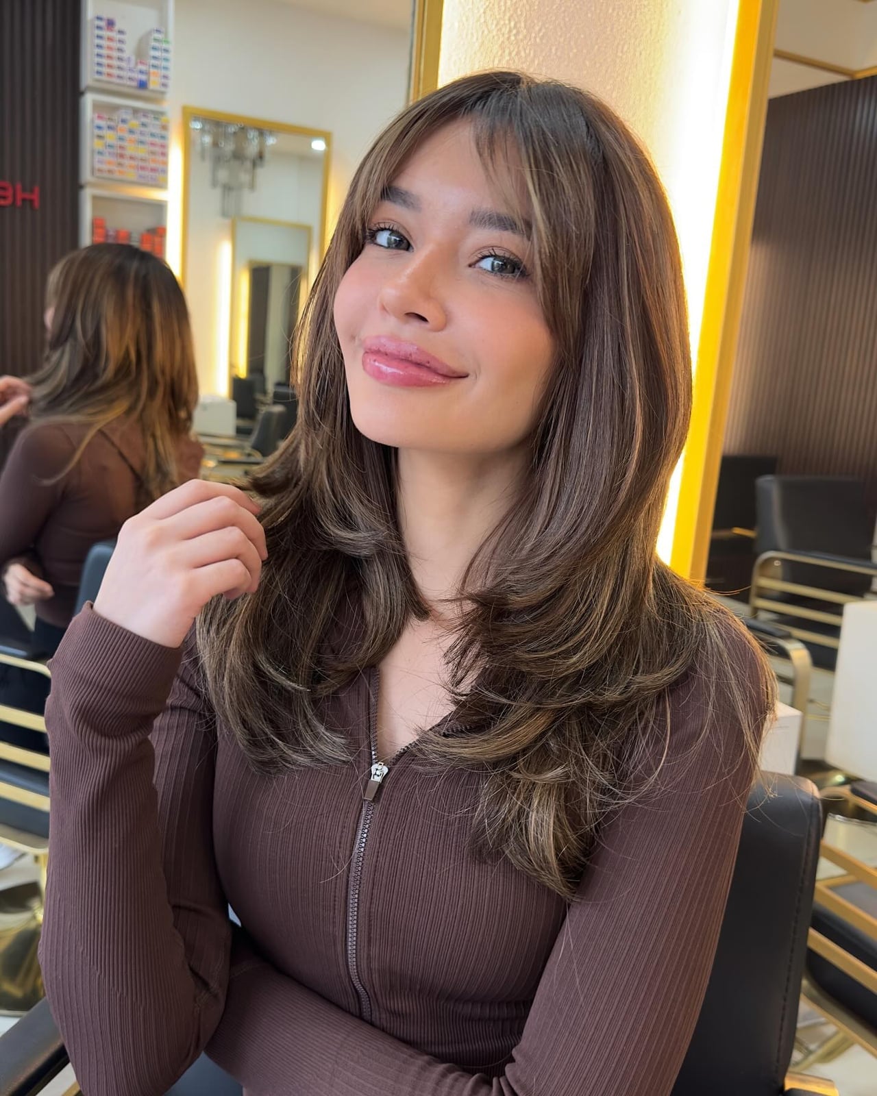 Collarbone Medium Brown With Face-Framing — Butterfly Hair