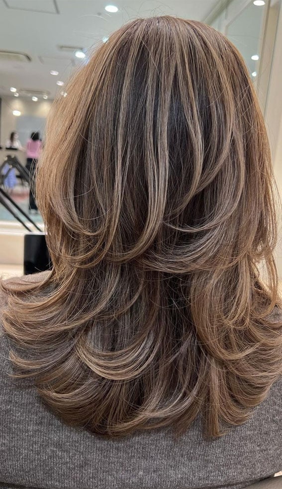 Shoulder Length Brown With Blonde Highlights — Butterfly Hair