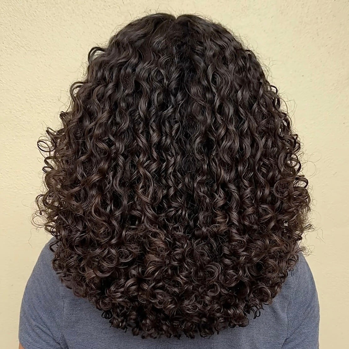 Back View Collarbone Curls Air Dried — Easy 3c Hairstyles