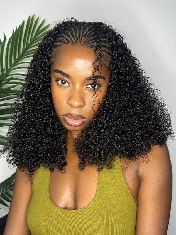 Collarbone Cornrows Transitioning to Curls — Easy 3c Hairstyles